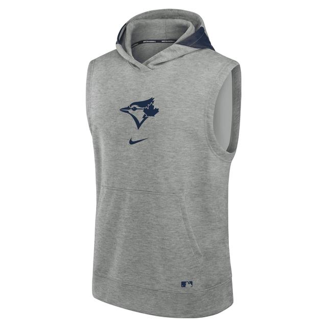 Toronto Blue Jays Authentic Collection Early Work Menâs Nike Men's Dri-FIT MLB Sleeveless Pullover Hoodie Product Image