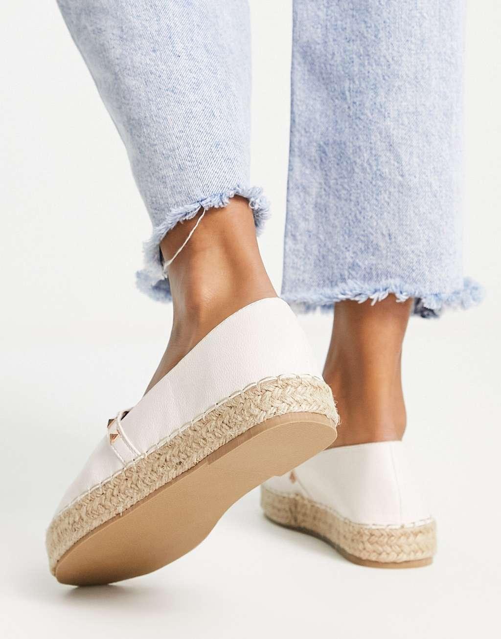 Truffle Collection studded espadrille shoes in beige Product Image