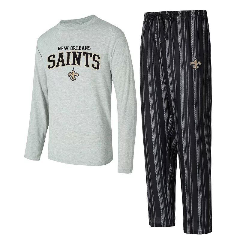 Mens Concepts Sport New Orleans Saints Petition Long Sleeve T-Shirt & Pants Sleep Set Product Image