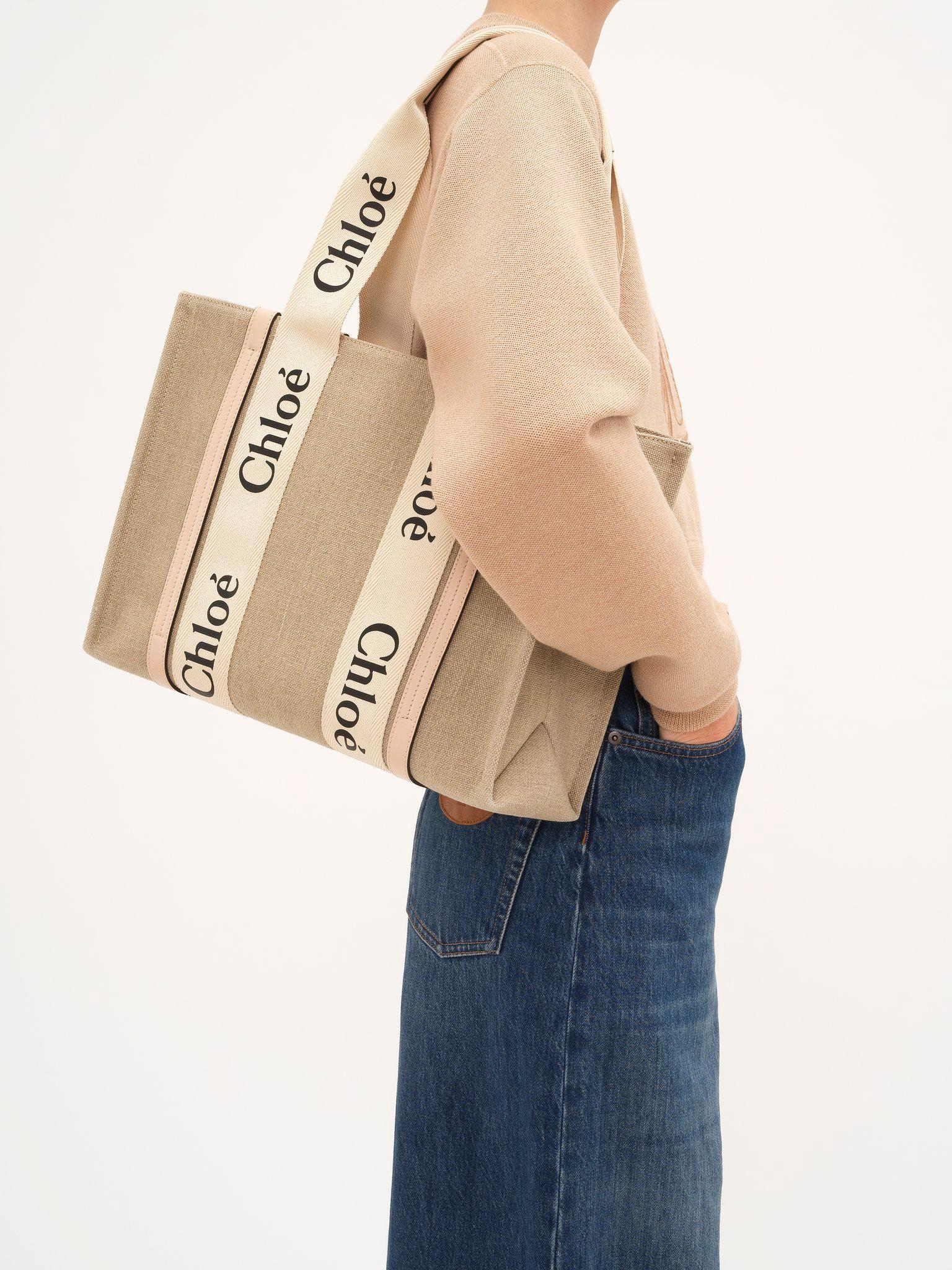 Woody tote bag in linen Product Image