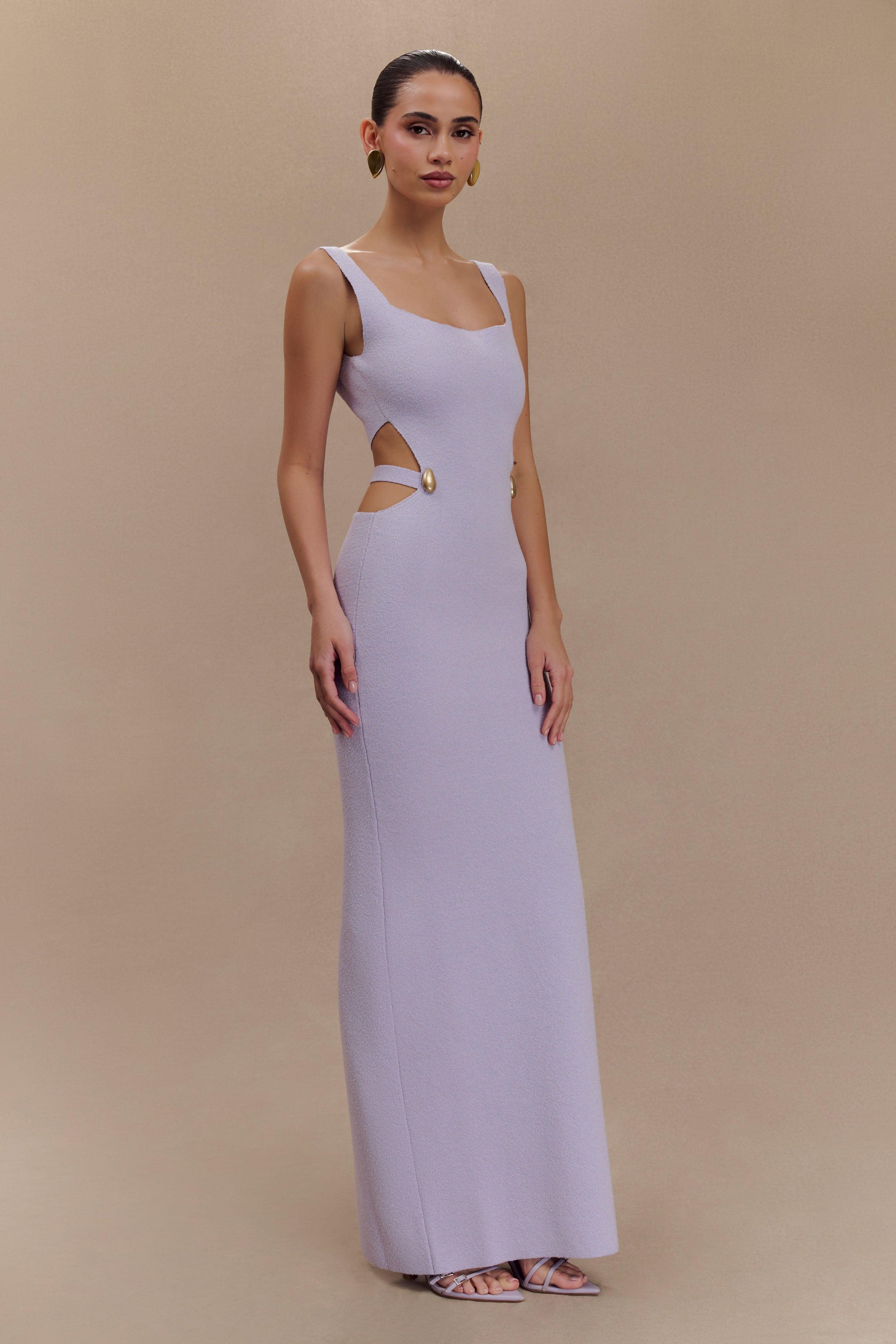 Alysanne Cut Out Knit Maxi Dress - Lilac Product Image