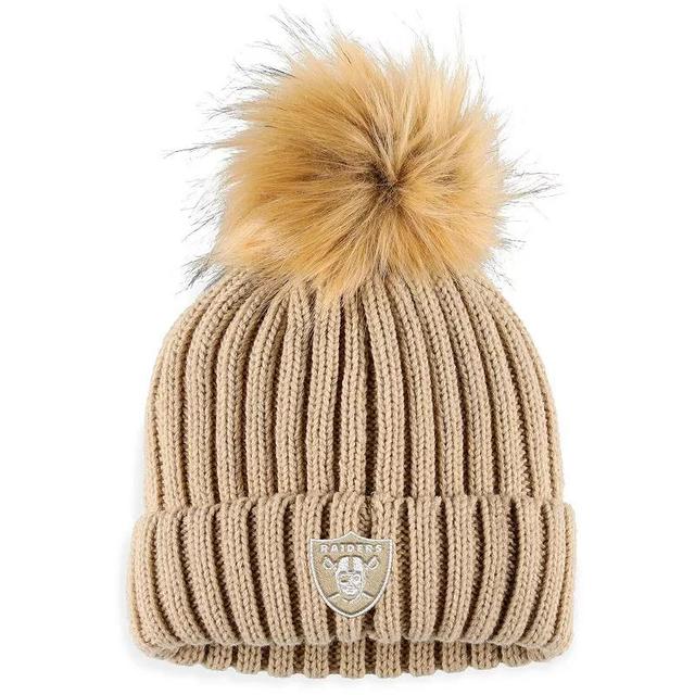 Womens WEAR by Erin Andrews Natural New York Jets Neutral Cuffed Knit Hat with Pom Product Image