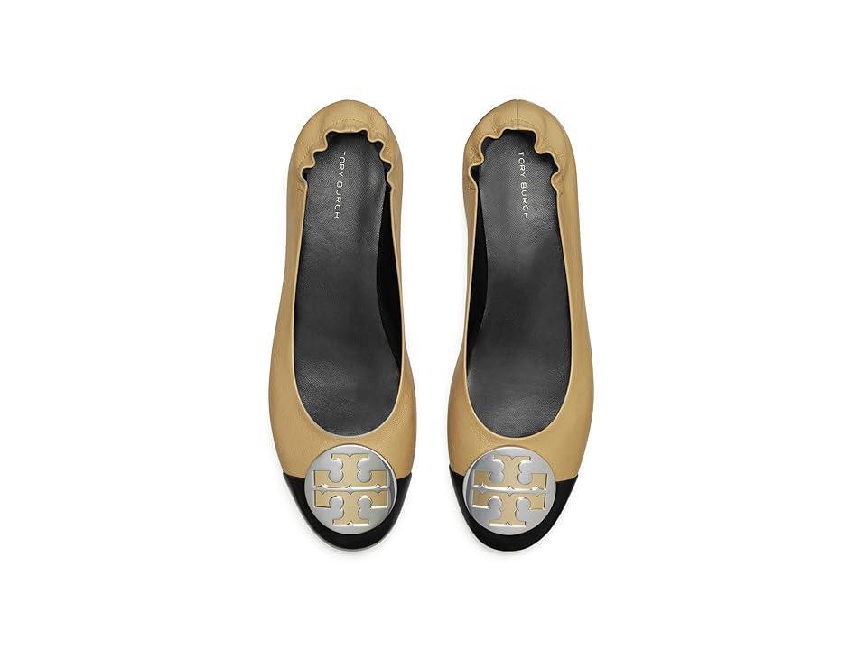 Tory Burch Claire Cap-Toe Ballet (Ginger Shortbread/Perfect Black) Women's Flat Shoes Product Image