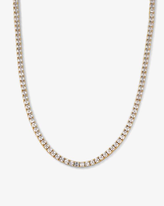 Lil Queen's Tennis Necklace 16" - Gold|White Diamondettes Product Image