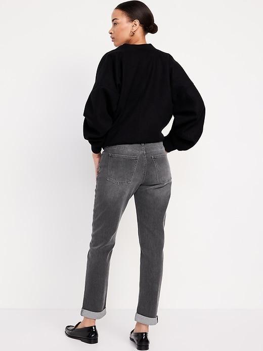 Mid-Rise Wow Boyfriend Straight Jeans Product Image