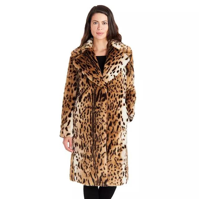 Womens Fleet Street Faux-Fur Print Coat Product Image