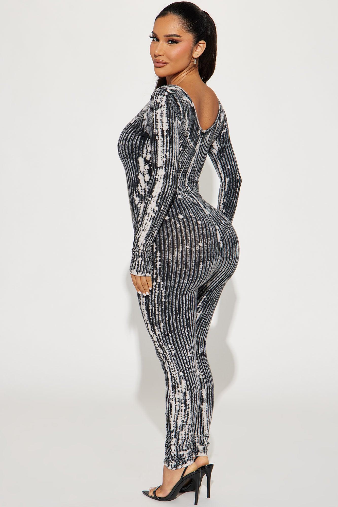 After Midnight Ribbed Jumpsuit - Black/combo Product Image