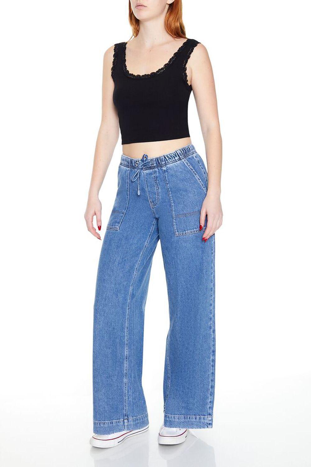 Wide-Leg Drawstring Jeans | Forever 21 Product Image