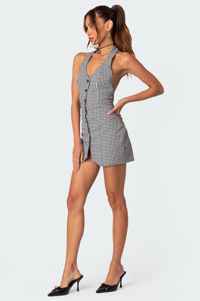 Narissa Gingham Open Back Mini Dress Product Image