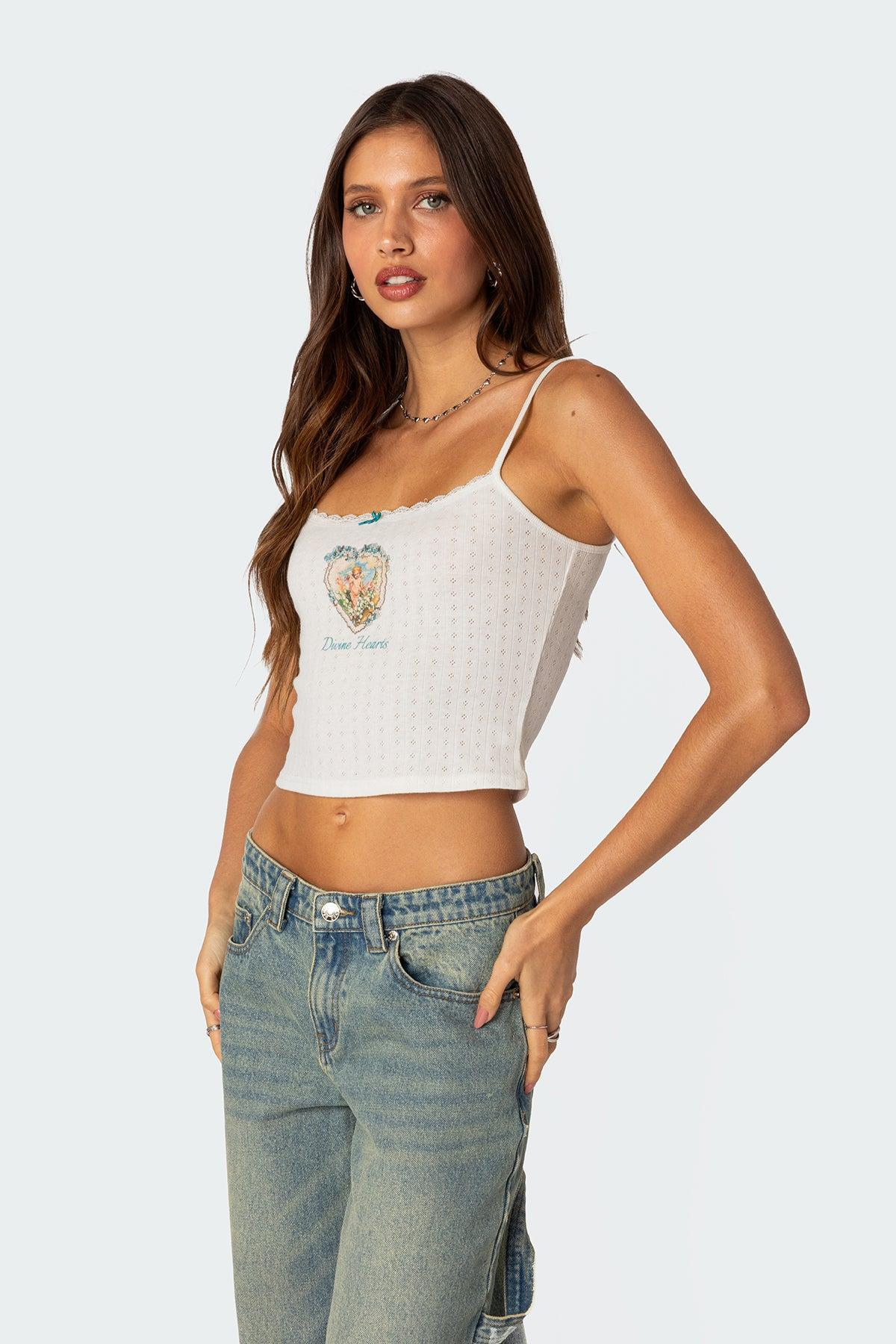 Divine Hearts Pointelle Tank Top Product Image