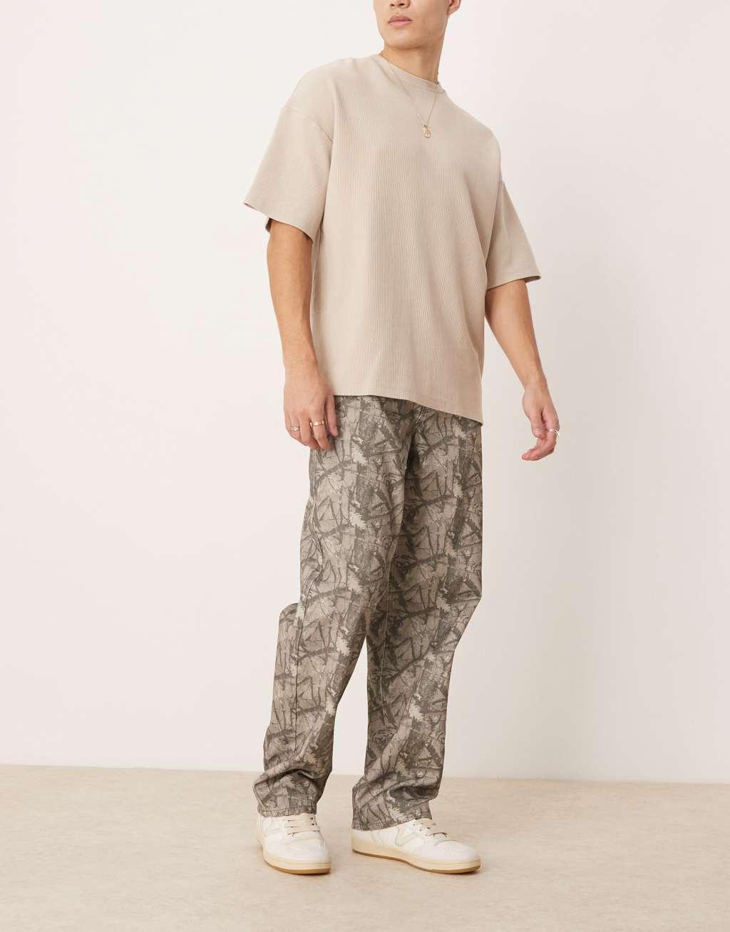 ASOS DESIGN super baggy pants with camouflage print Product Image