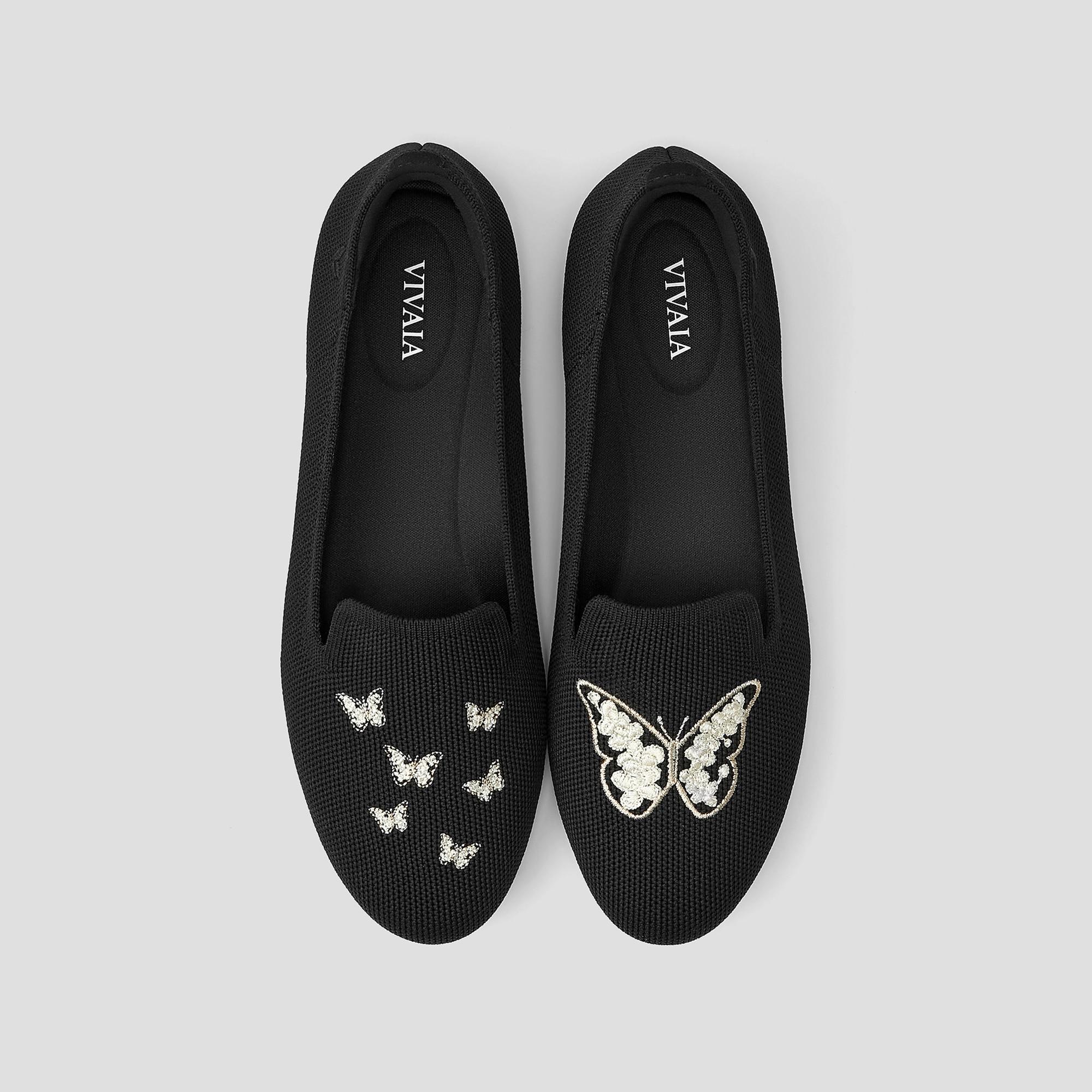 Round-Toe Embroidered Loafers (Audrey) Product Image