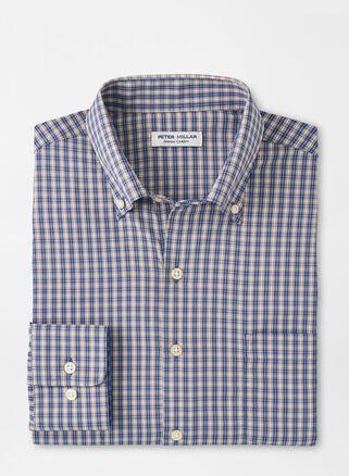 Peter Millar Mens Prairie Performance Twill Sport Shirt | Color: Galaxy | Size: M Product Image