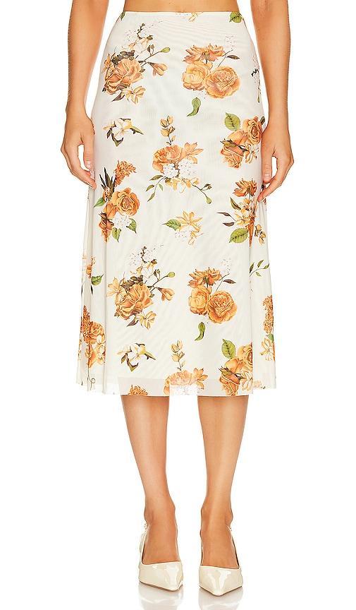 WeWoreWhat Mesh Midi Skirt in Ivory. Product Image