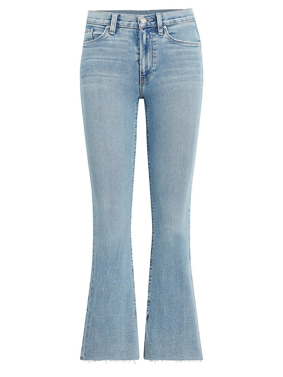 Womens Petite Barbara High-Rise Slit Bootcut Jeans Product Image