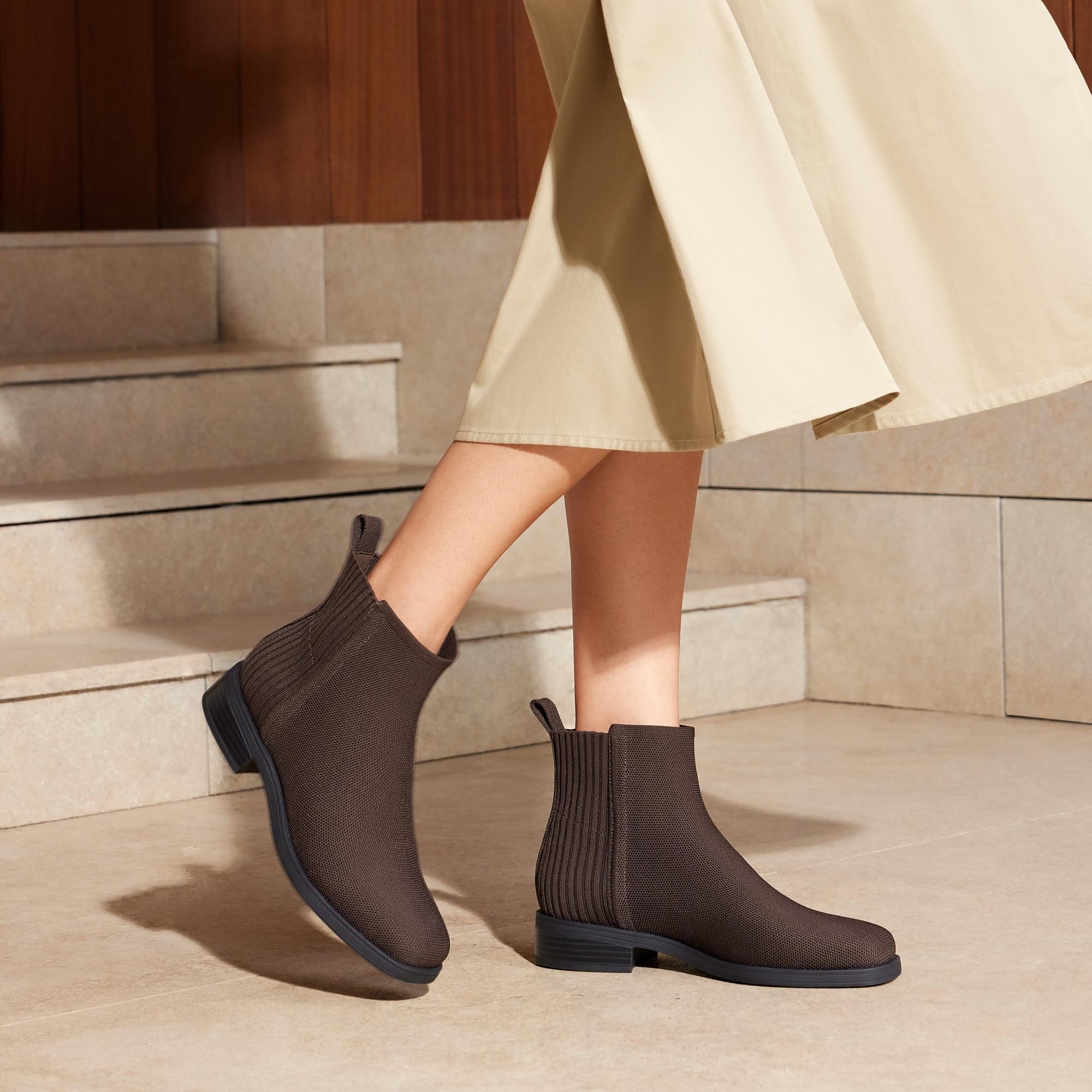 Square-Toe Ankle Chelsea Boots (Celina) Product Image