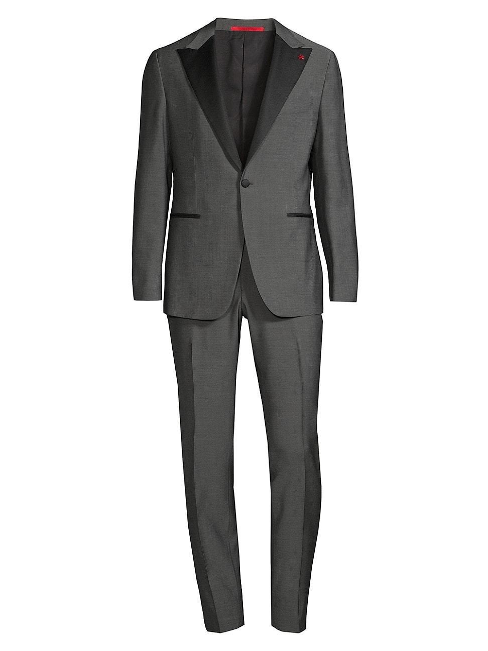 Mens Wool-Blend Peak-Lapel Tuxedo Product Image