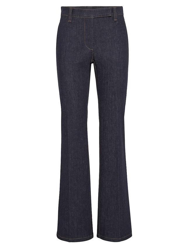 Womens No Fade Denim Flare Trousers Product Image
