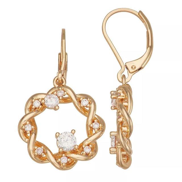 Napier Cubic Zirconia Gold Tone Dangle Earrings, Womens, Clear Product Image