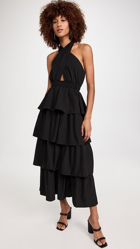 endless rose Crossed Halter Neck Tiered Maxi Dress | Shopbop product image