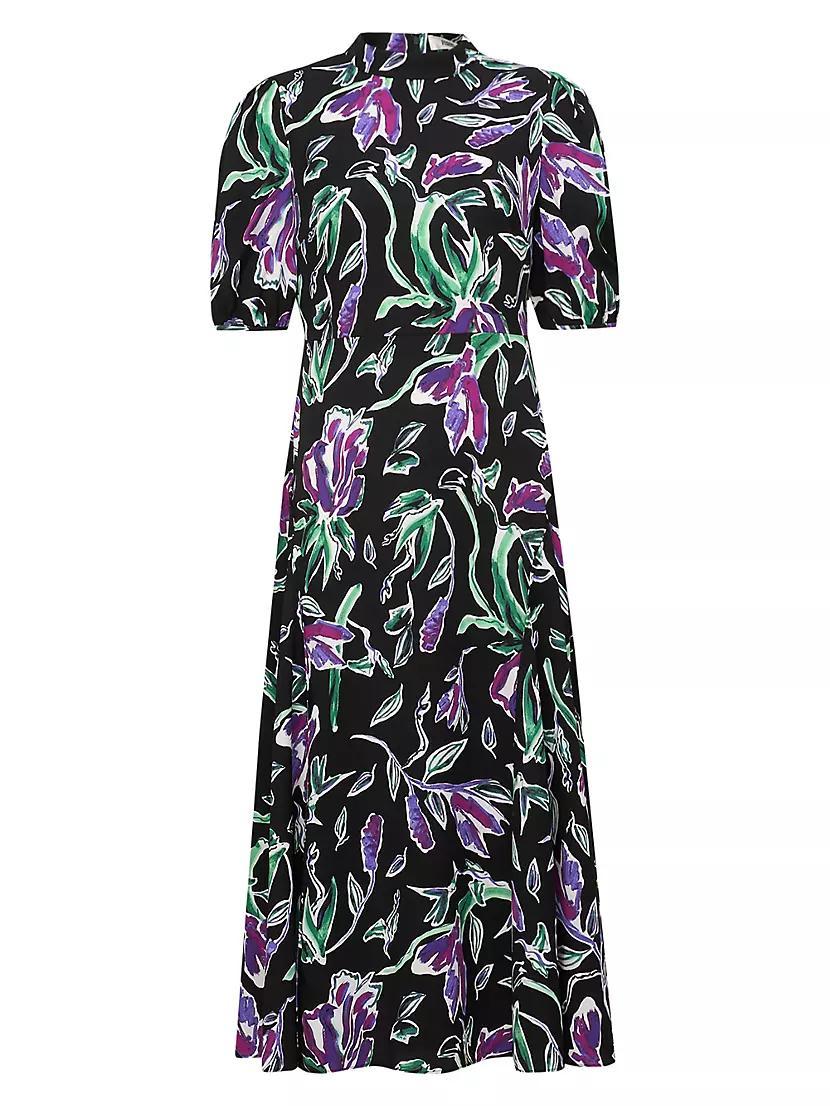 Nella Floral Short-Sleeve Midi-Dress Product Image