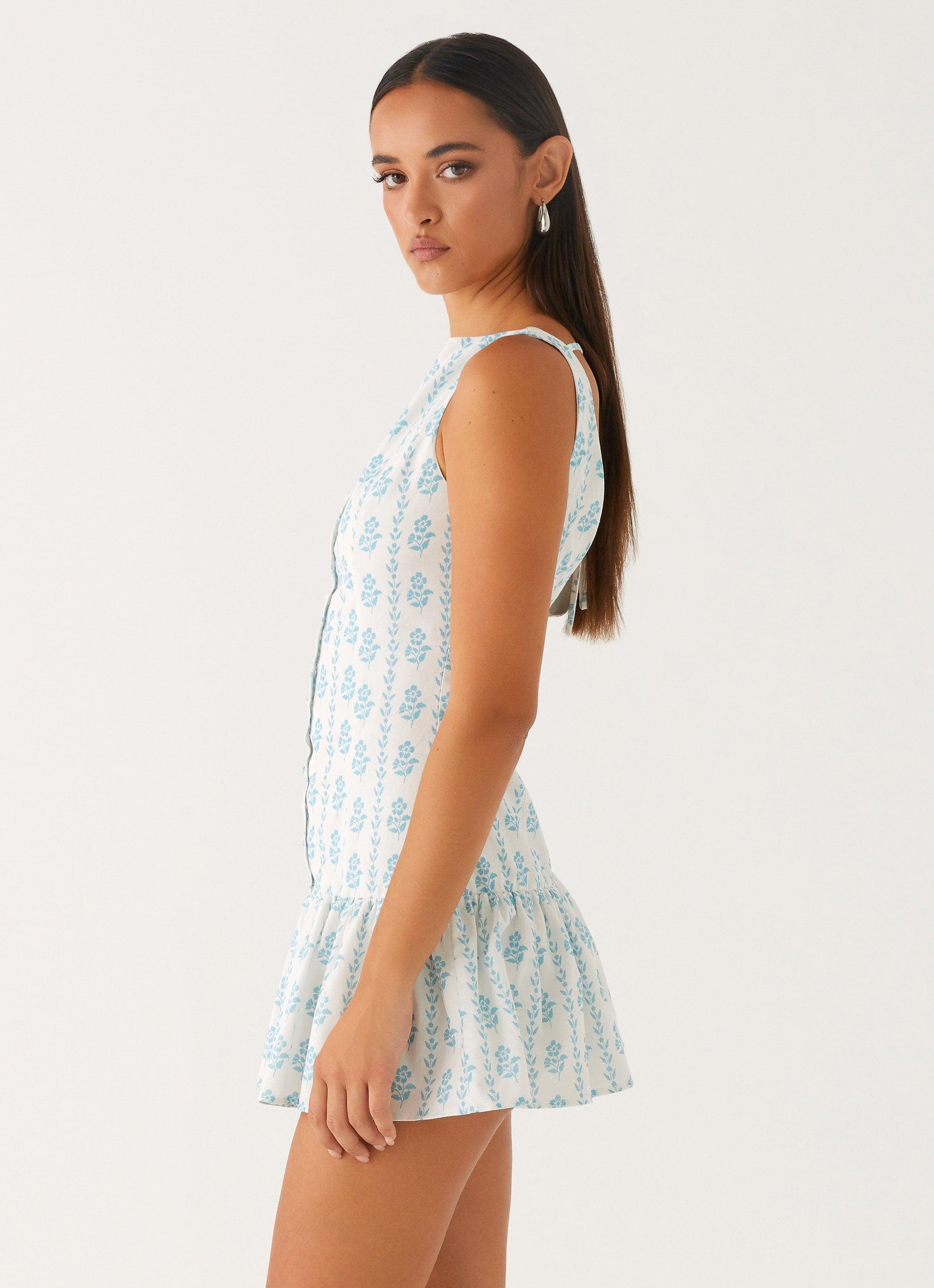 Meggie Linen Mini Dress - Sweet Daydream Print Product Image