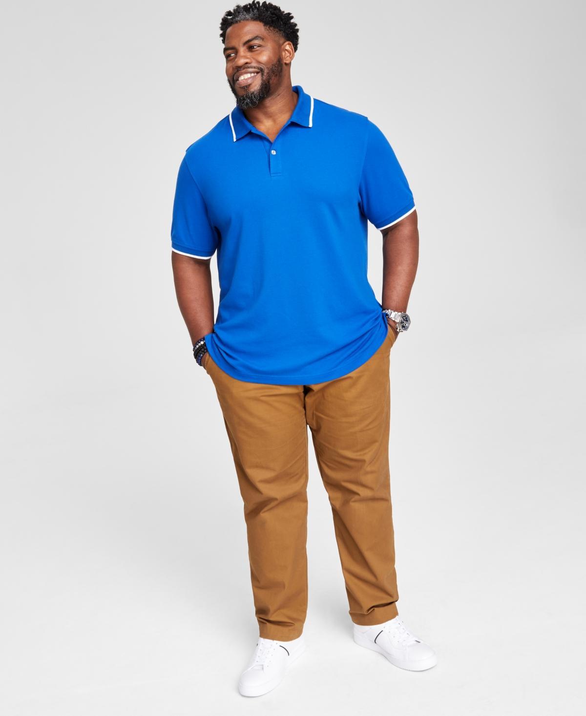 Club Room Mens Regular-Fit Tipped Performance Polo Shirt, Created for Macys Product Image