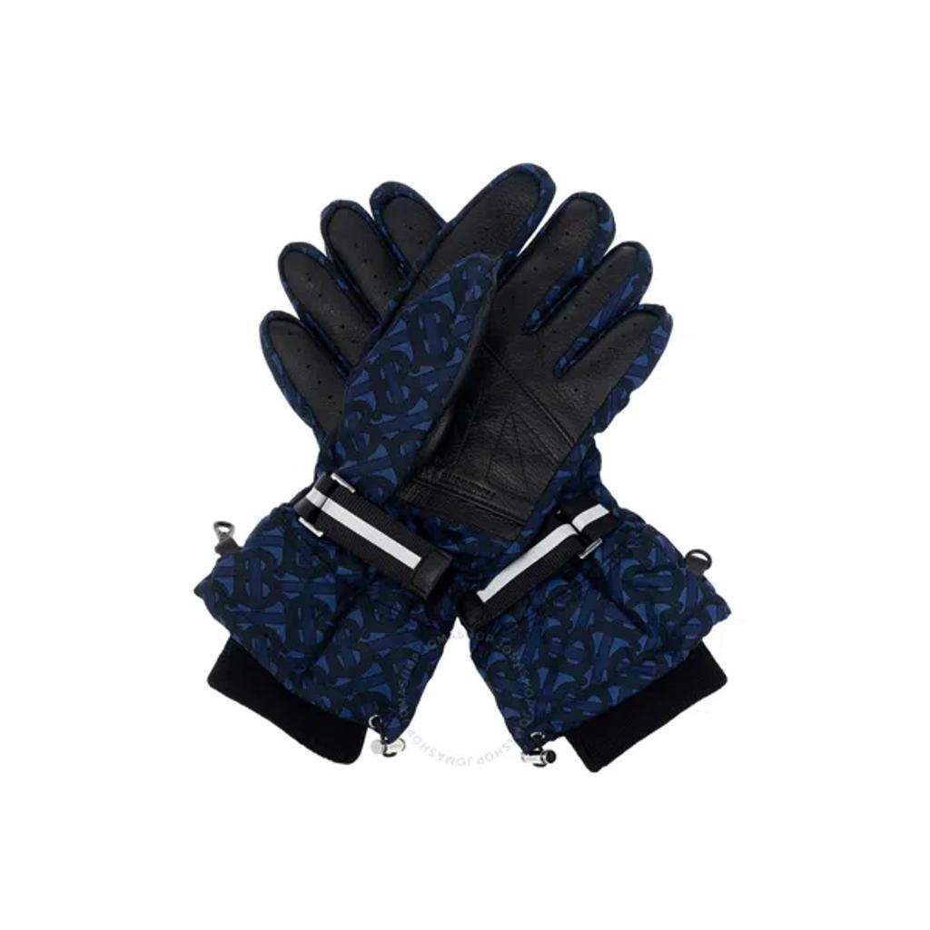 BURBERRY Monogram Motif Nylon Gloves In Blue Product Image