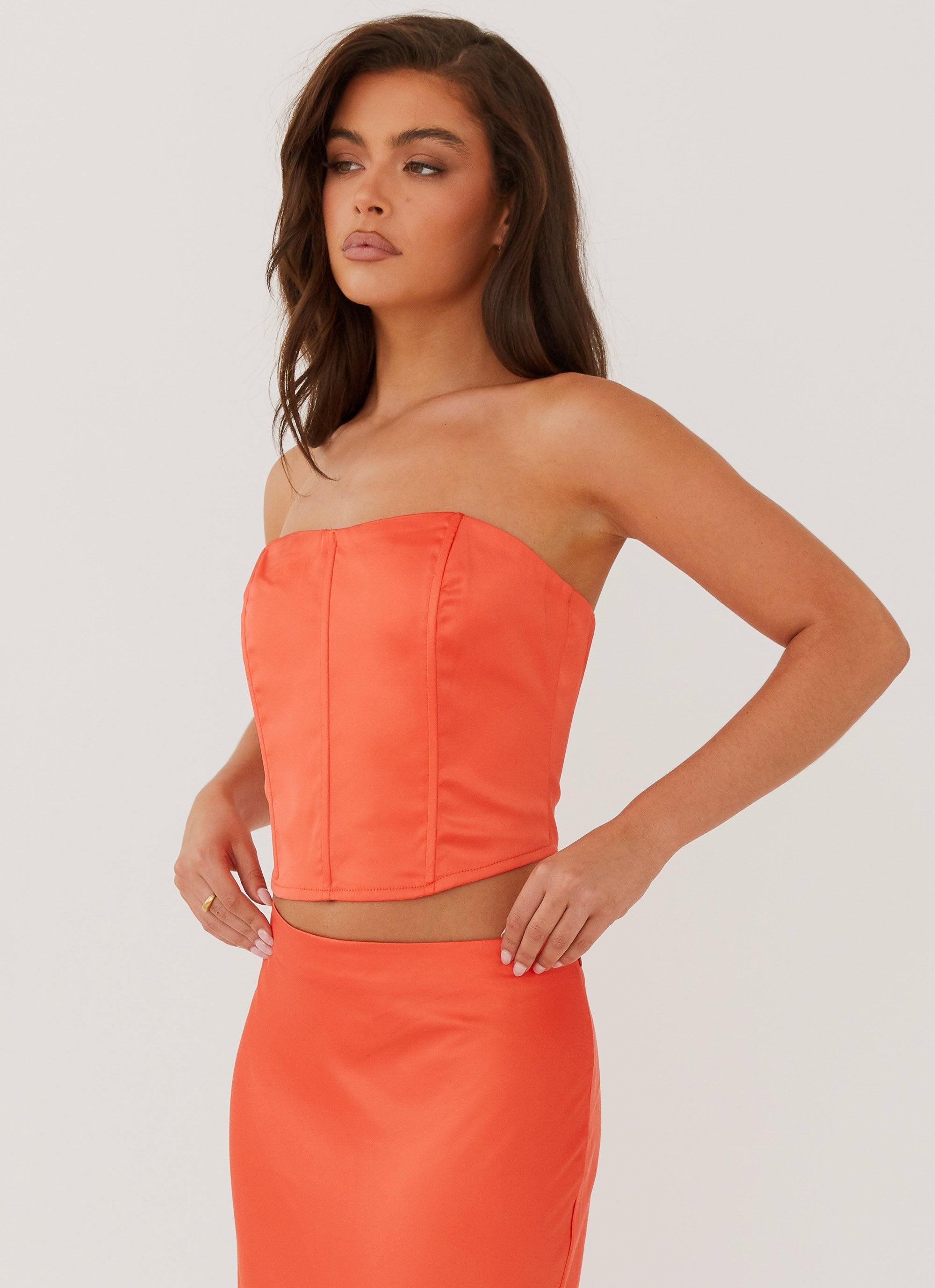 Loved By You Bustier Top - Papaya Product Image