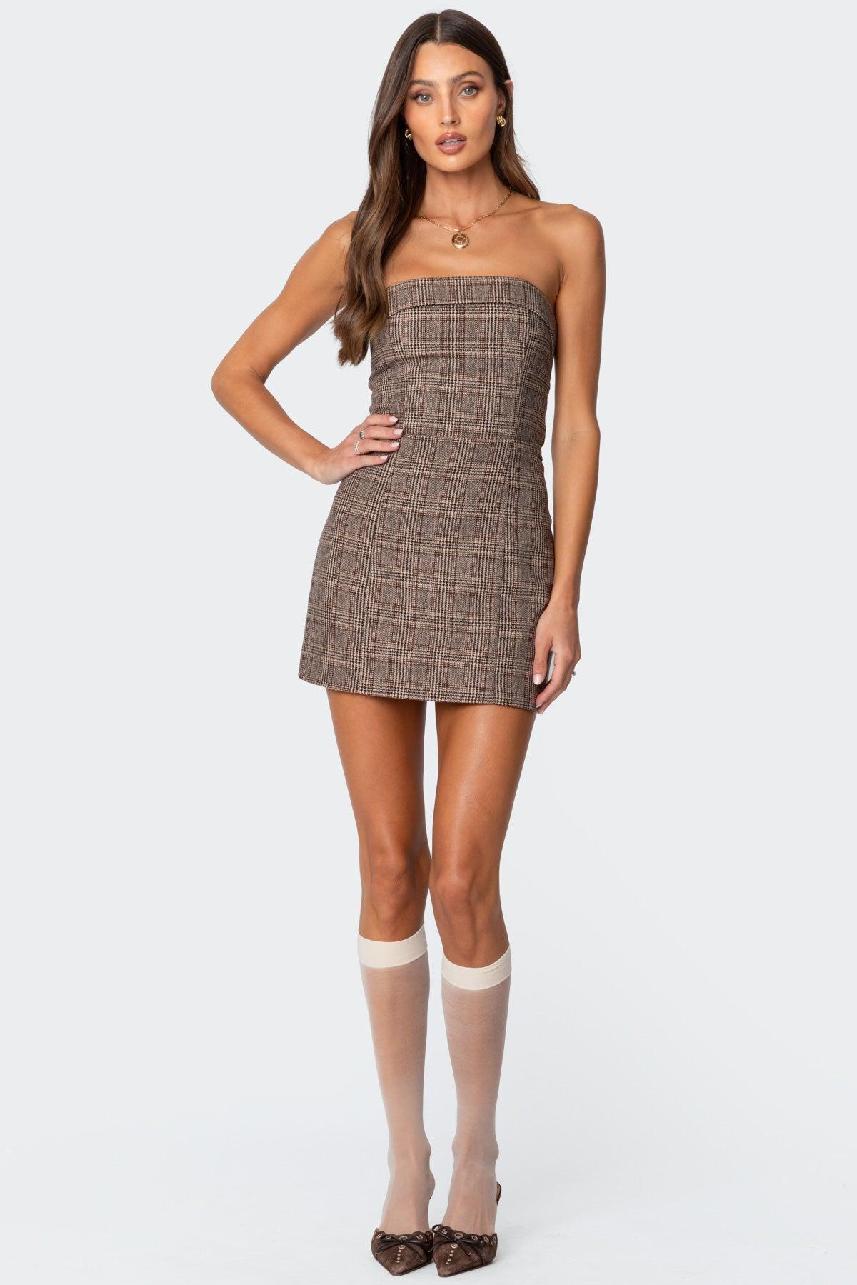 Boss Mode Plaid Mini Dress Product Image