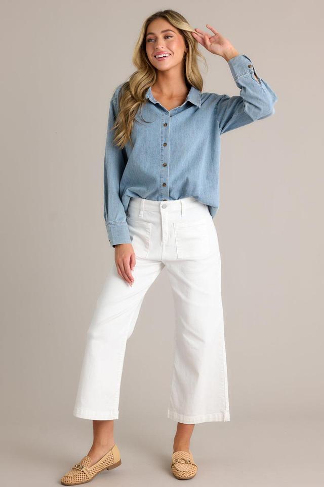 Urban Oasis White Cropped Flare Jeans Product Image