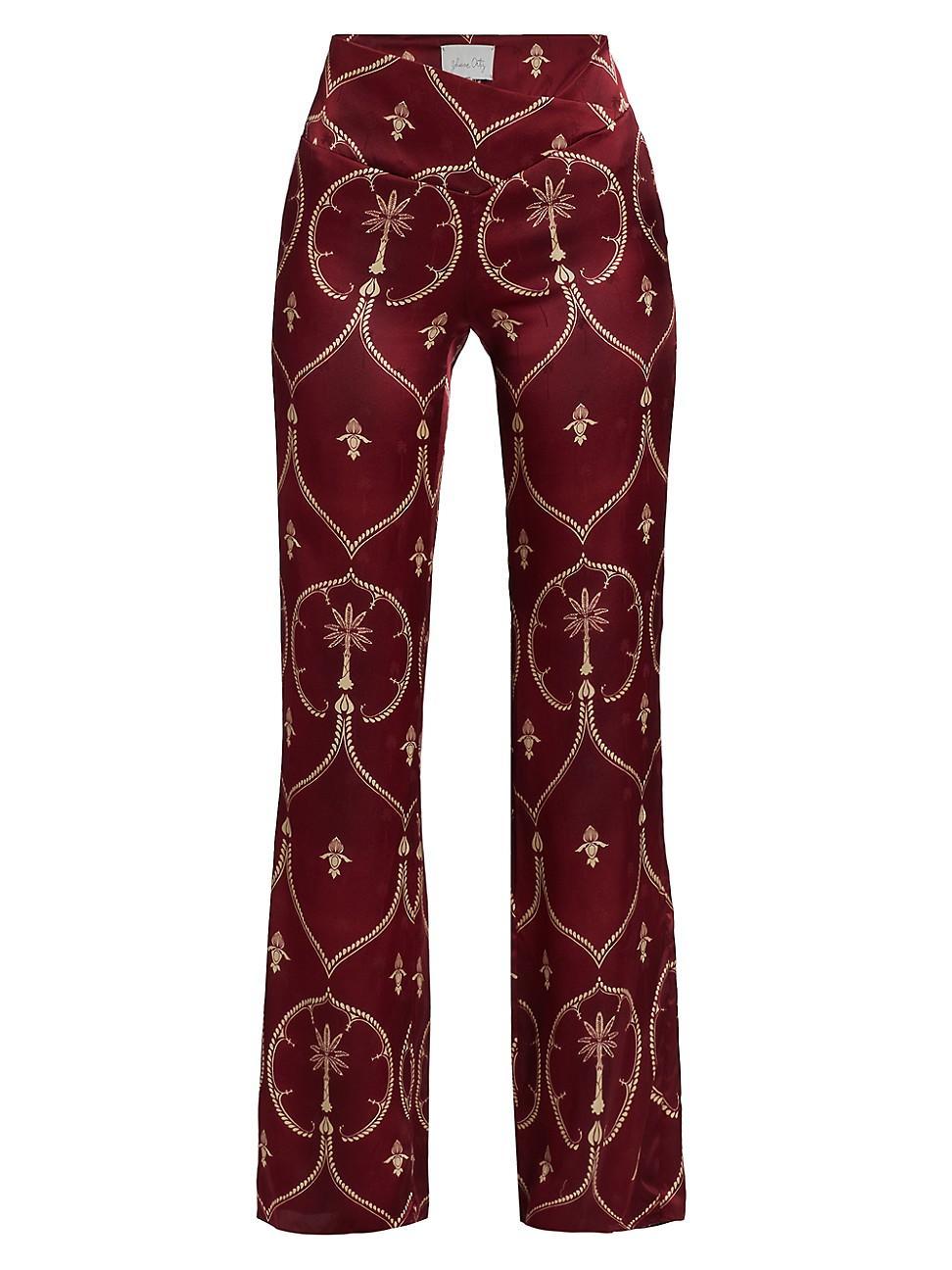 Womens Unbound Printed Silk Pants Product Image