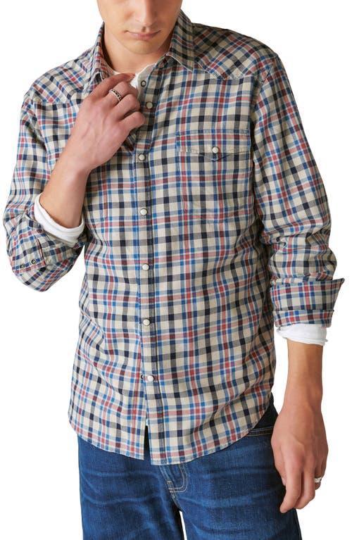 Lucky Brand Plaid Cotton Western Snap-Up Shirt Product Image