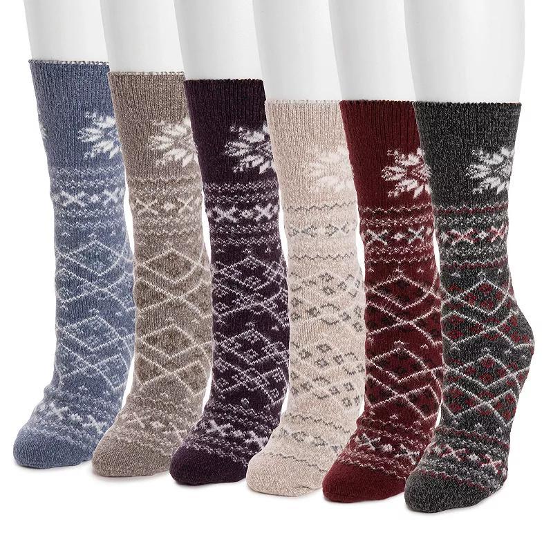 Womens MUK LUKS 6-Pack Dream Step Mini Crew Socks Set Product Image