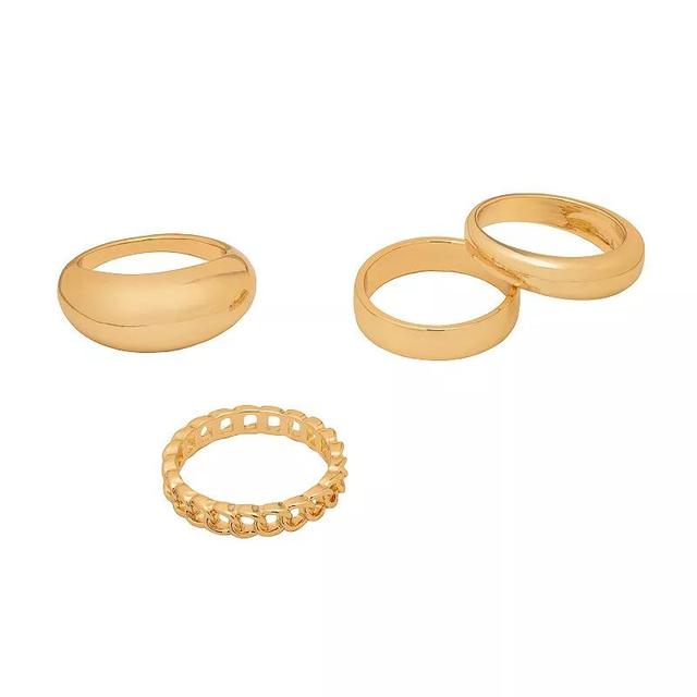 Emberly 4 pc. Gold Tone Twist & Texture Ring Set, Womens None Product Image