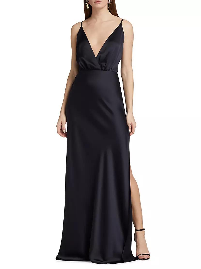 Vick V-Neck Satin Gown Product Image