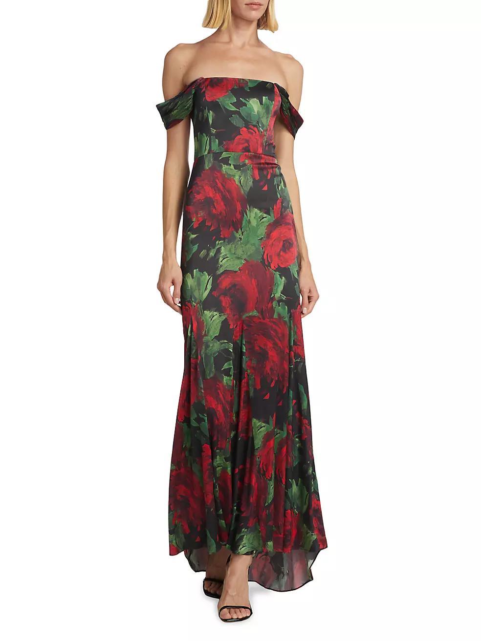 Azra Floral Off-the-Shoulder Mermaid Gown Product Image