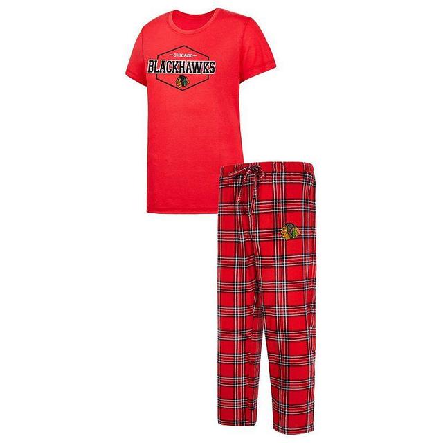 Womens Concepts Sport /Black Chicago Blackhawks Badge T-Shirt & Pants Sleep Set Product Image