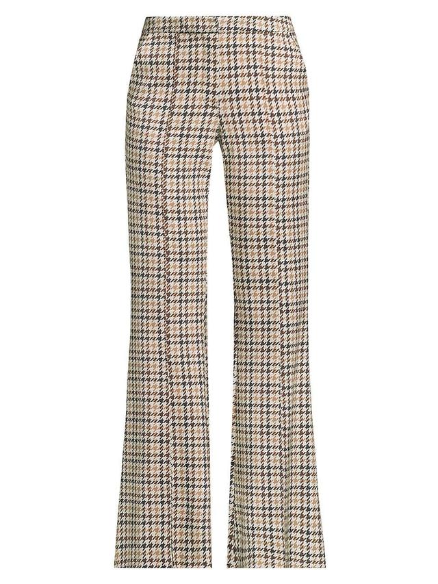 Womens Flares Houndstooth Check Trousers Product Image