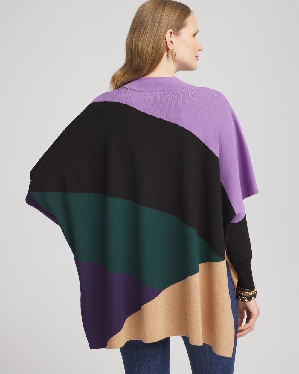 Colorblock Sweater Ruana Product Image