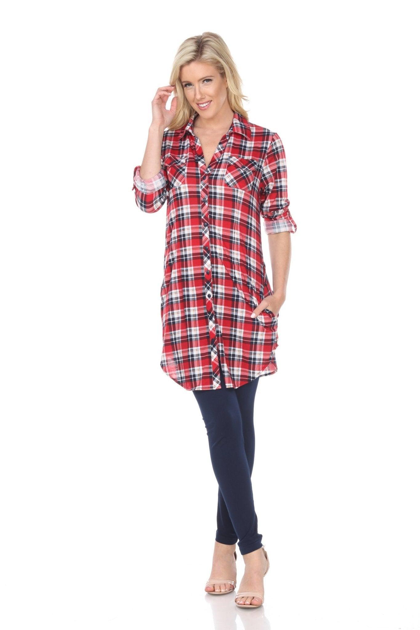 Piper Stretchy Plaid Tunic Product Image