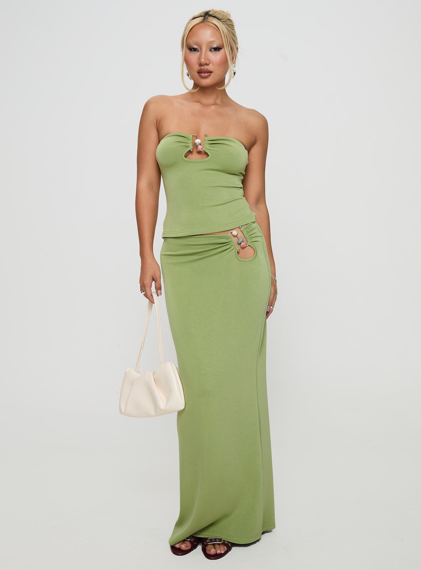 Sun Chaser Maxi Skirt Green Product Image