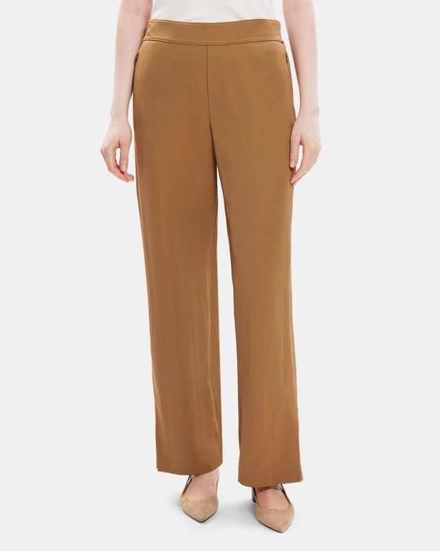 Straight Pull-On Pant in Linen-Blend Product Image