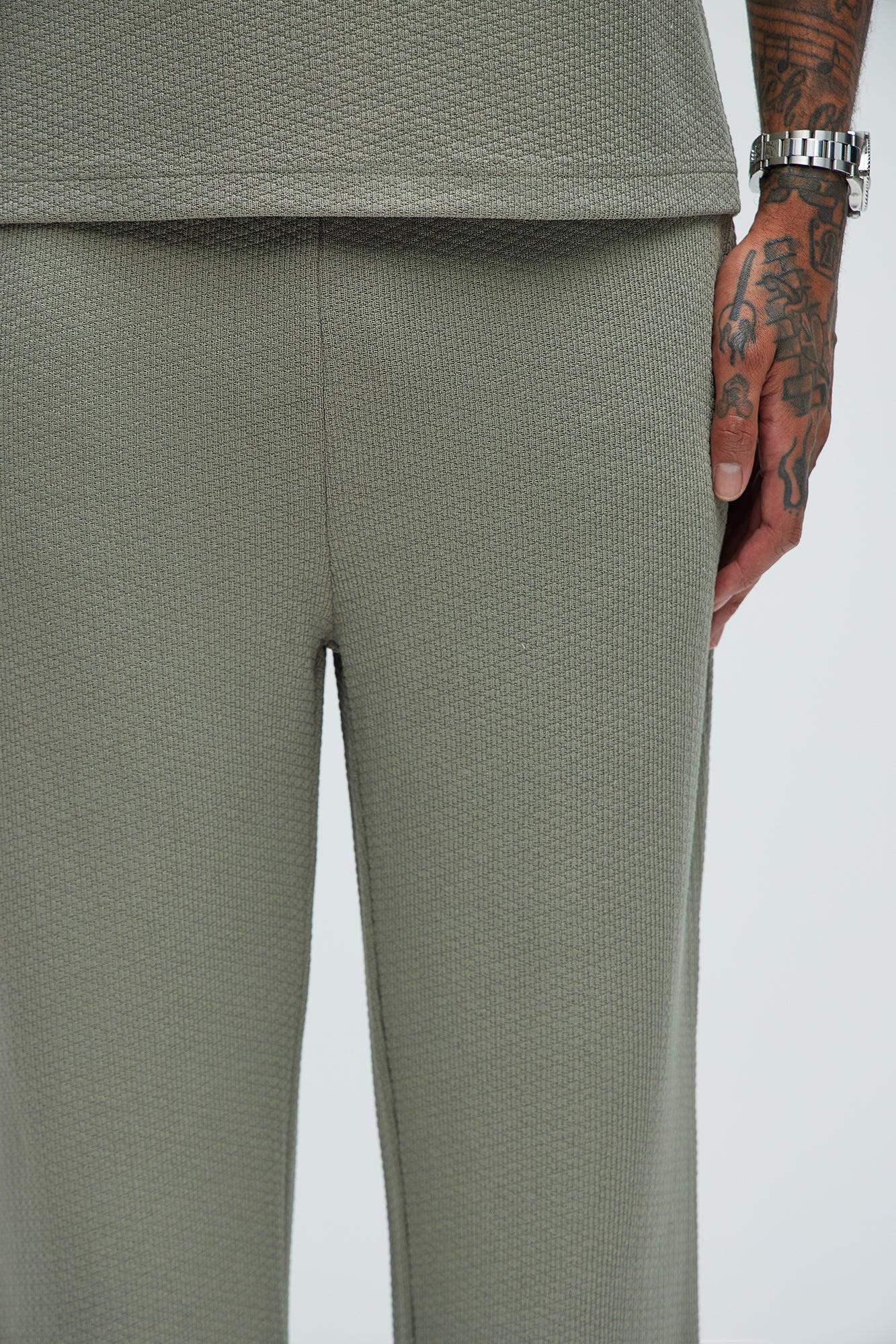 Capstan Straight Textured Pants - Olive Product Image