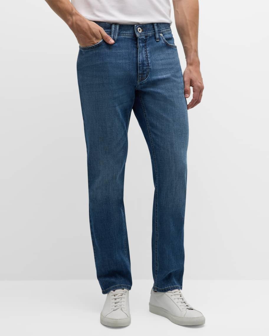 Mens Light Wash Straight-Leg Jeans Product Image