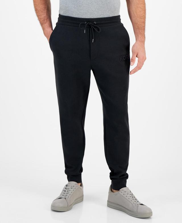 Michael Kors Mens Textured-Logo Jogger Pants Product Image