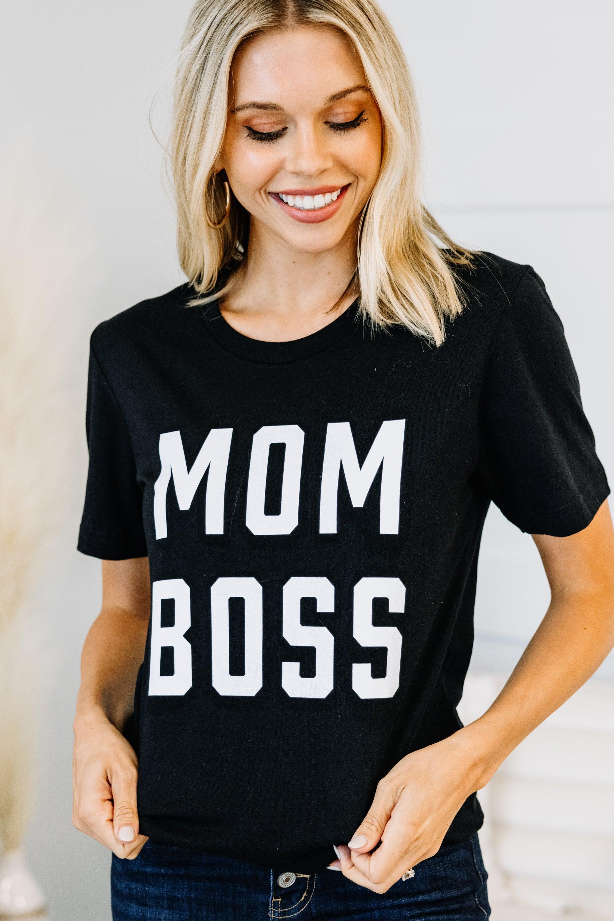 Mom Boss Black Graphic Tee Female product image