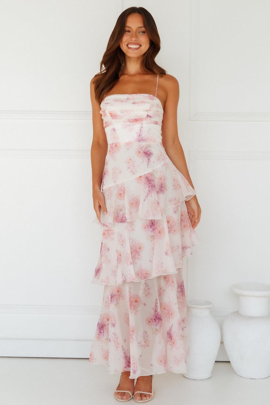 A Night Of Style Maxi Dress Pink Product Image