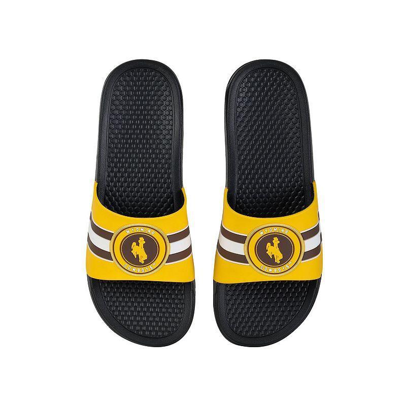 FOCO Wyoming Cowboys Stripe Raised Slide Sandals, Mens Product Image