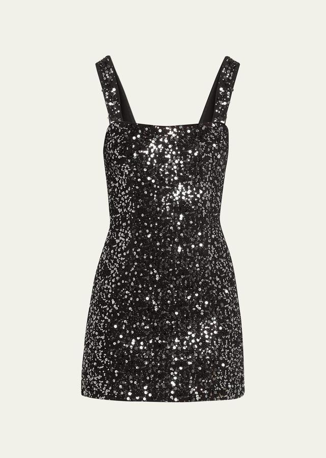 Benson Sequined Bodycon Square-Neck Mini Dress Product Image